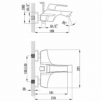 Смеситель для ванны Lemark Unit LM4502C Хром
