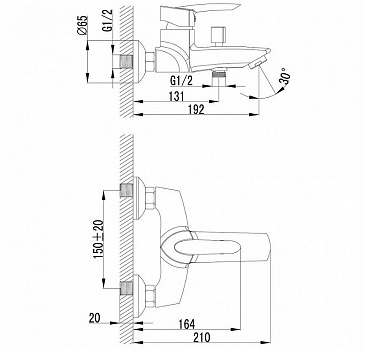 Смеситель для ванны Lemark Mars LM3502C Хром