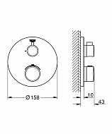 Смеситель для душа Grohe Grohtherm 24077000 с термостатом Хром