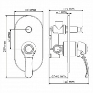 Смеситель для душа WasserKRAFT Isar 1361 Темная бронза
