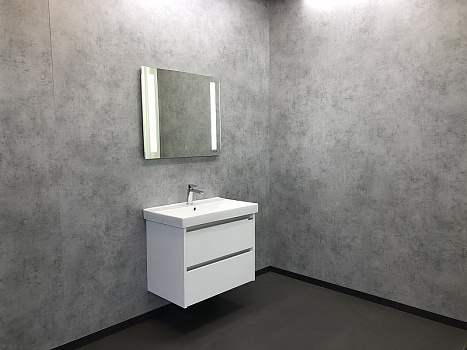 Тумба с раковиной Comforty Дублин 75 00004137103 подвесная Белый глянец