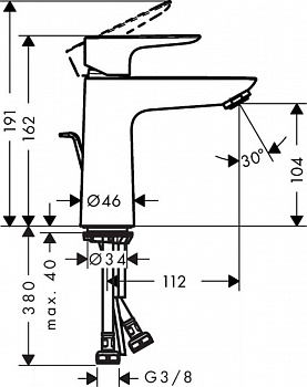 Смеситель для раковины Hansgrohe Talis E 71710140 Шлифованная бронза