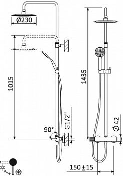 Душевая система Cezares Leaf LEAF-CDA-23-01 Хром