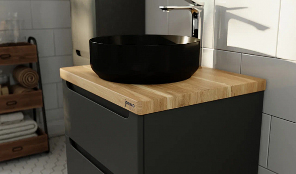 Тумба под раковину Jorno Wood 60 wood.01.60/P/GR подвесная Серая
