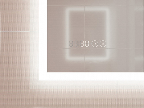 Зеркало Cersanit Led 080 Design Pro 70 KN-LU-LED080*70-p-Os с подсветкой с часами и подогревом