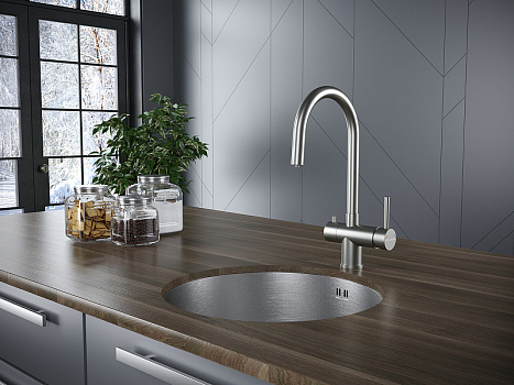 Смеситель для кухни Paulmark Heller He213218-SS Брашированное сталь