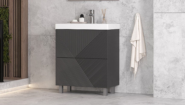 Тумба под раковину Velvex Edge 70 tnEDG.70.2Y-231 Графит