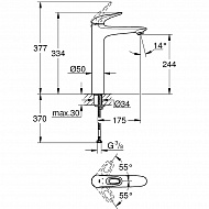 Смеситель для раковины Grohe Eurostyle 23570LS3 Белая луна Хром