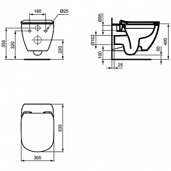 Унитаз Ideal Standard Tesi T355101 подвесной с сиденьем Микролифт