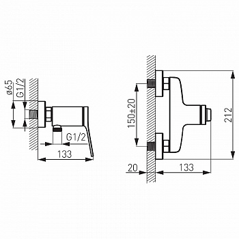 Смеситель для душа Ferro Stratos BSC7 Хром