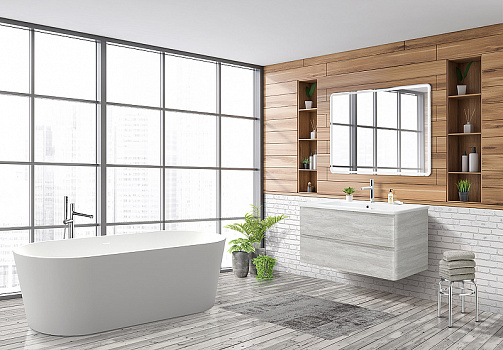 Тумба под раковину BelBagno 105 ALBANO-CER-1050-2C-SO-RVB подвесная Rovere Vintage Bianco