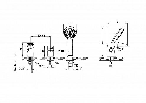 Смеситель для ванны Lemark Atlantiss (LM3245C)