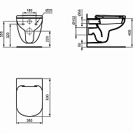 Унитаз Ideal Standard Tempo T331101 подвесной без сиденья
