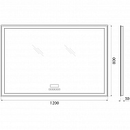 Зеркало BelBagno SPC-GRT-1200-800-LED-TCH-RAD с подсветкой с сенсорным выключателем с bluetooth с термометром с радио
