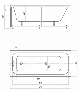 Акриловая ванна Aquatek Eco-friendly Мия 165x70 MIY165-0000001 без панелей, каркаса и слив-перелива