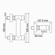 Смеситель для душа WasserKRAFT Weser 7802 Хром