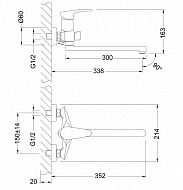 Смеситель для ванны Lemark Linara LM0451C универсальный Хром