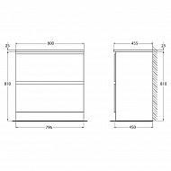 Тумба под раковину BelBagno 80 ALBANO-800-2C-PIA-BL Bianco Lucido