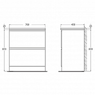 Тумба под раковину BelBagno 70 ALBANO-700-2C-PIA-BL Bianco Lucido