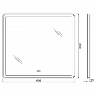 Зеркало BelBagno SPC-MAR-900-800-LED-TCH-WARM с подсветкой с подогревом с сенсорным выключателем
