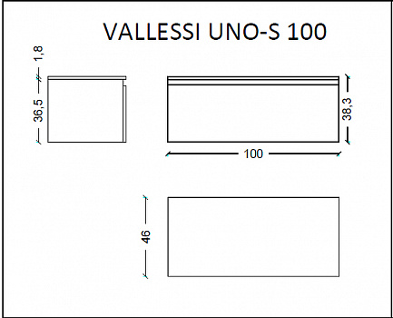 Тумба Boheme Armadi Art Vallessi UNO-S 100 897-100-W подвесная White