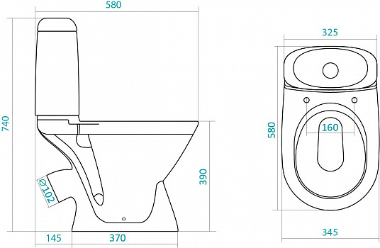 Унитаз напольный Santek Римини 1.WH30.2.130