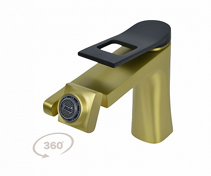 Смеситель для раковины Bronze de Luxe Element EL02XGB Матовое золото Черный