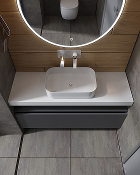 Тумба Boheme Armadi Art Flat Vallessi Uno-S 120 897-120-A glossy подвесная Антрацит глянец