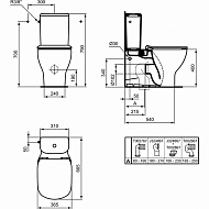 Унитаз компакт Ideal Standard Tesi T008201 без бачка и сиденья