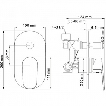 Смеситель для душа WasserKRAFT Donau 5361 Хром