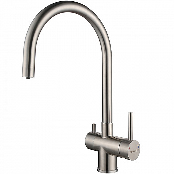 Смеситель для кухни Paulmark Heller He213218-SS Брашированное сталь