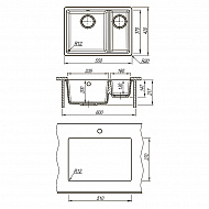 Кухонная мойка Lemark Sinara 550.2-U 9910079 Антрацит