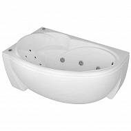 Акриловая ванна Aquatek Бетта 160x97 L BET160-0000006 с гидромассажем с фронтальной панелью с каркасом (разборный) со слив-переливом