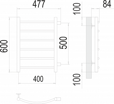 Классик П6 400х600 бп500 Полотенцесушитель  TERMINUS