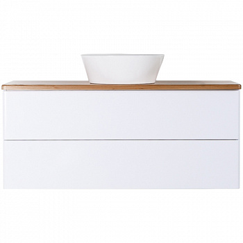 Тумба с раковиной Orange Otto 100 Ot-100TuWOOD+B08-360W подвесная Белая Ясень