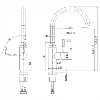 Смеситель для кухни Lemark Expert LM5079S Матовая сталь