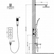 Душевая система Timo Tetra-thermo SX-0199/17SM с термостатом Золото матовое