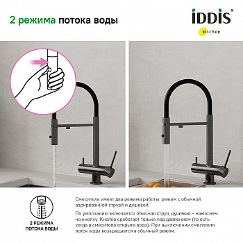 Смеситель для кухни Iddis Ace ACEGMFFi05 Графит