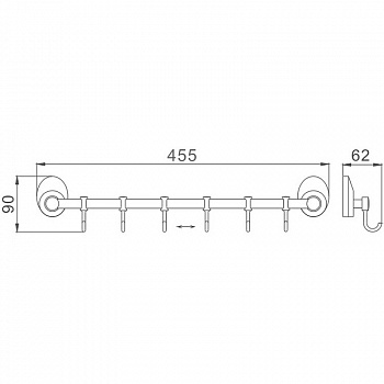 Вешалка для полотенец Haiba HB1615-6 Хром