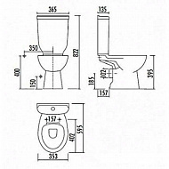 Унитаз компакт Creavit Sedef SD315.00100 без бачка и сиденья