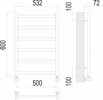 Аврора П6 500х600 Полотенцесушитель  TERMINUS