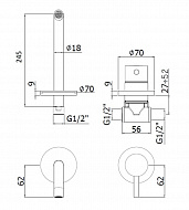 Смеситель для раковины Paffoni Light LIG007NO70 Черный матовый