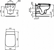 Унитаз Ideal Standard Esedra T386001 подвесной без сиденья