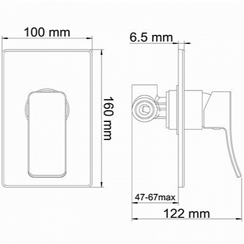 Смеситель для душа WasserKRAFT Exter 1651 Светлая бронза