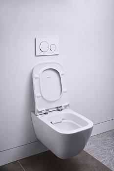 Унитаз Geberit Smyle Square 500.683.01.1 подвесной с сиденьем Микролифт