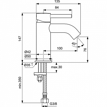 Смеситель для раковины Ideal Standard Ceraline BC268AA Хром