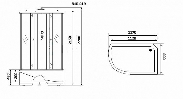 Душевая кабина Niagara Ultra NG-910-01R 120x80 с гидромассажем