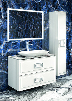 Тумба под раковину Avanti Eleganta Double 80 5631 подвесная Белая матовая