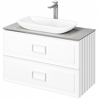 Тумба под раковину Avanti Eleganta Double 100 5630 подвесная Белая матовая
