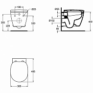 Унитаз Ideal Standard Connect Space E804601 подвесной без сиденья